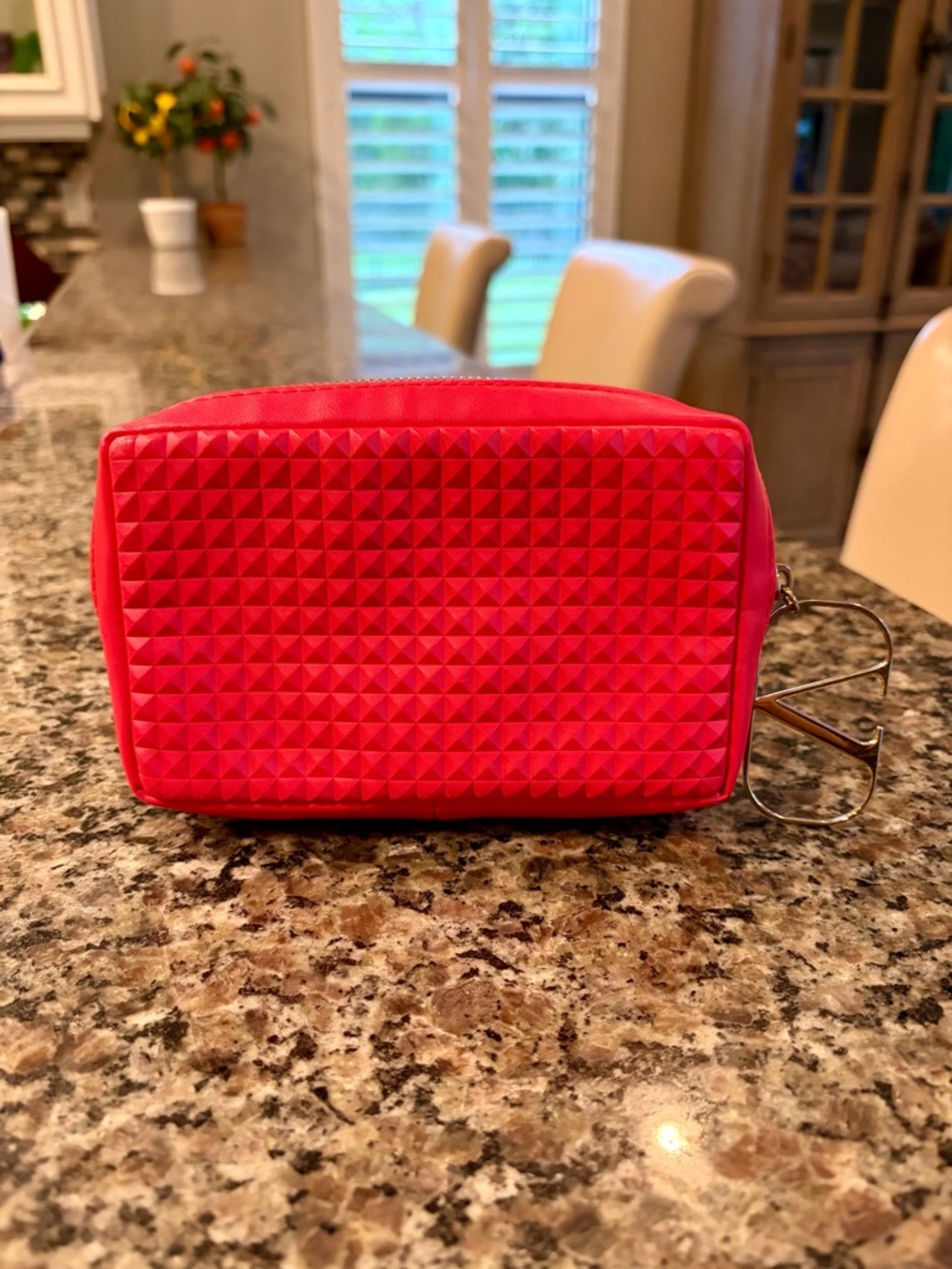 Valentino Rockstud Leather Clutch/Cosmetic bag